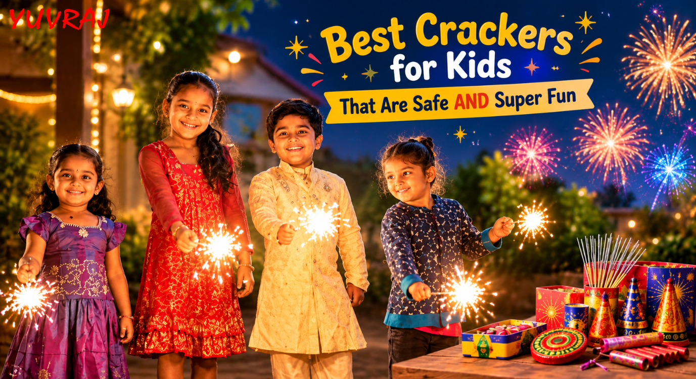 Safe and fun crackers for kids with colorful sparklers and child-friendly fireworks during celebrations