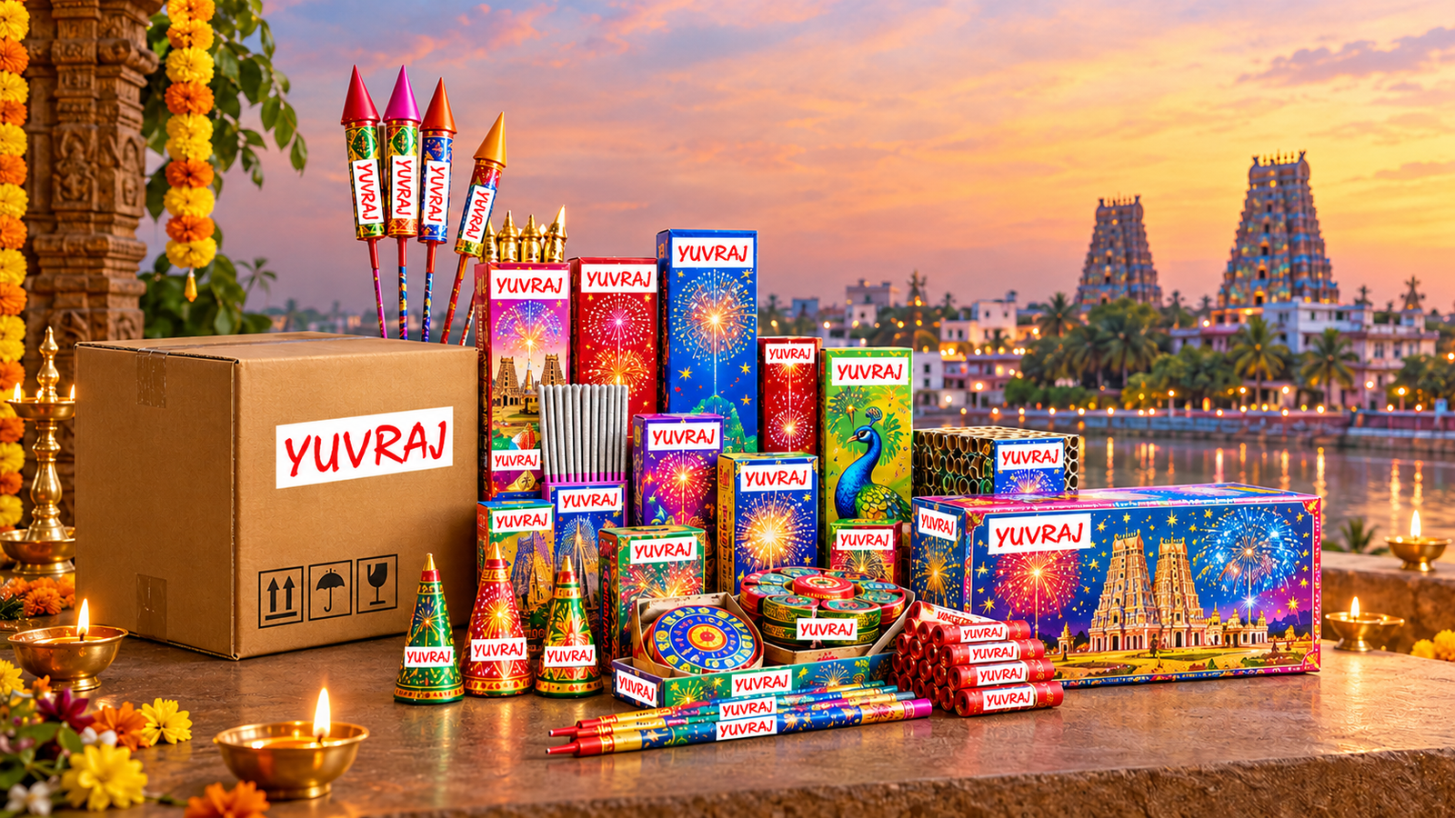 Yuvraj Fireworks Sivakasi crackers in Madurai at factory prices with home delivery