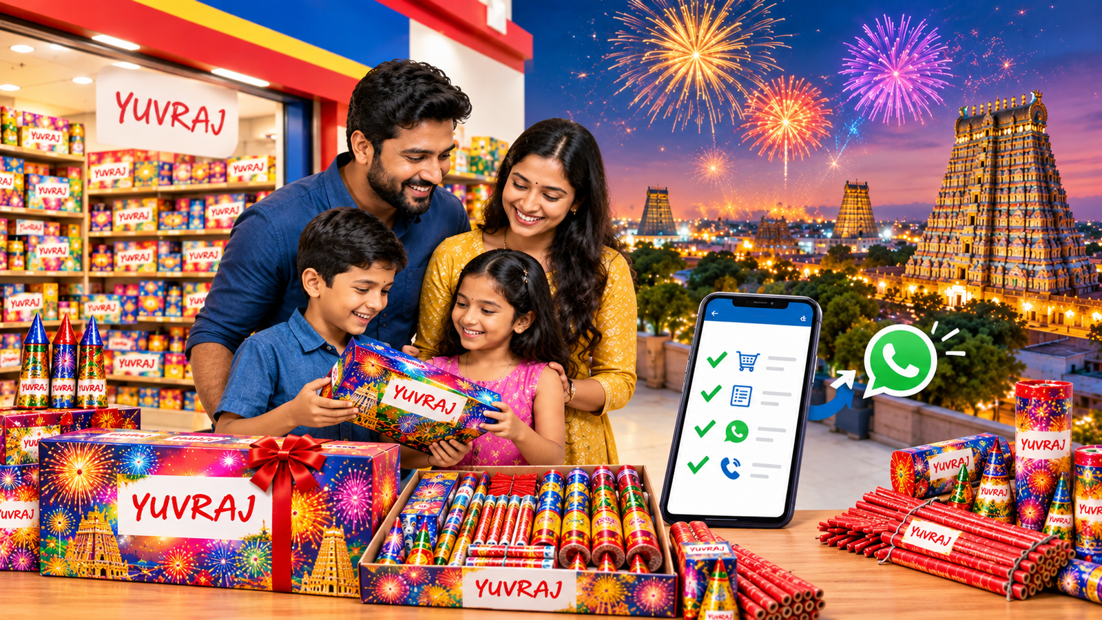Yuvraj Pyro Mart Sivakasi crackers shop in Madurai