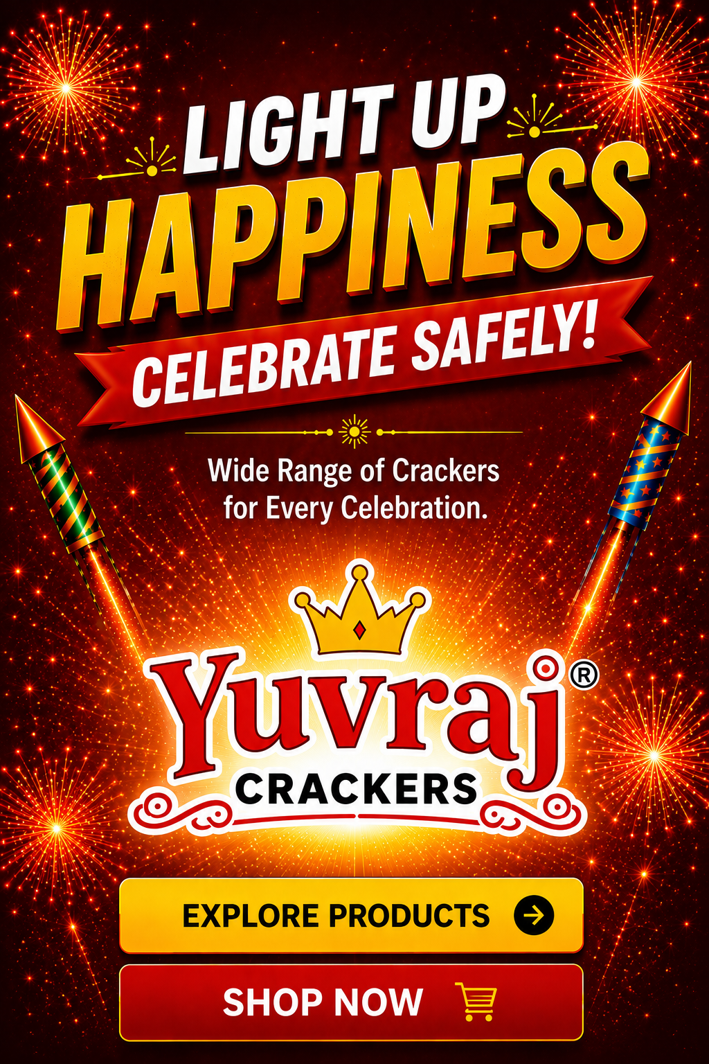 Yuvaraj Crackers mobile offer banner