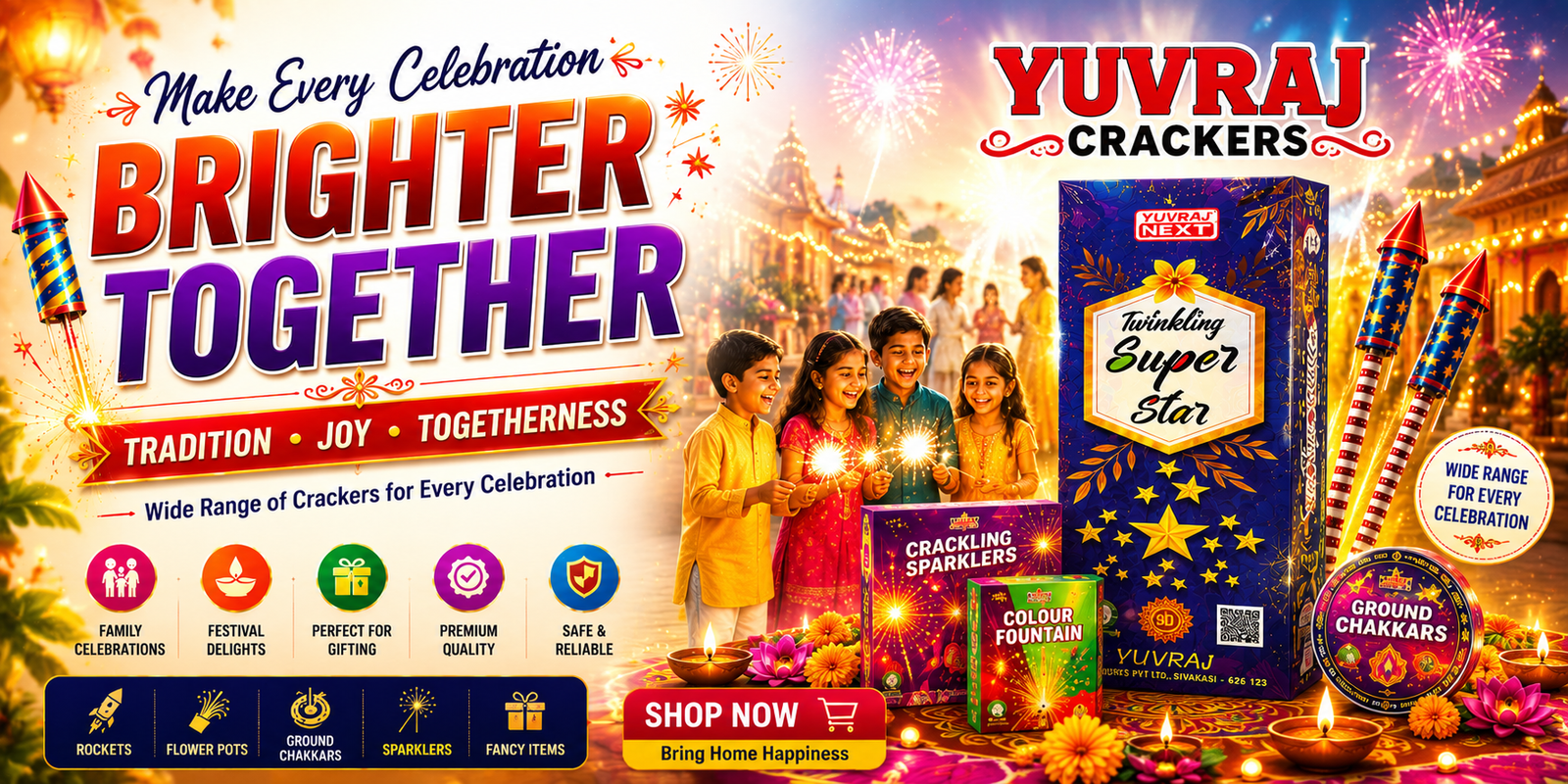 Yuvaraj Crackers festive product collection